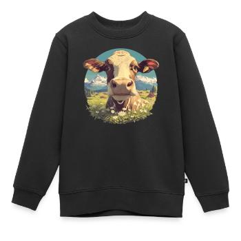Kühe Kuh - Kinder Premium Organic Sweatshirt - Schwarz - Vorne - AI Model Kid Female (0cm)