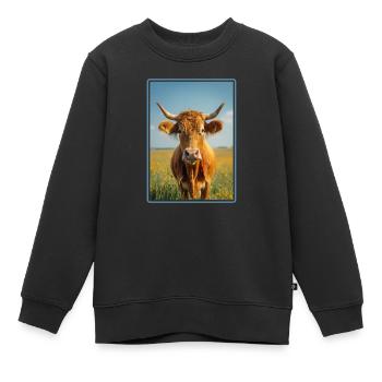 Kühe Kuh - Kinder Premium Organic Sweatshirt - Schwarz - Vorne - AI Model Kid Female (0cm)