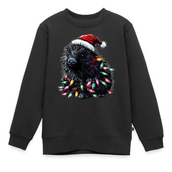 Stachelschwein Demokraten Weihnachtsmütze Xmas - Kinder Premium Organic Sweatshirt - Schwarz - Vorne - AI Model Kid Female (0cm)