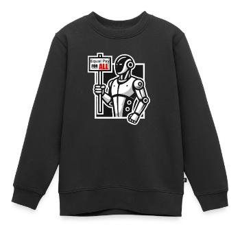 Robot Strike - Kids Premium Organic Sweatshirt - black - Front - AI Model Kid Female (0cm)