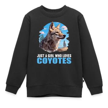 Coyotes Coyote - Sweat Premium enfant bio - noir - Devant - AI Model Kid Female (0cm)