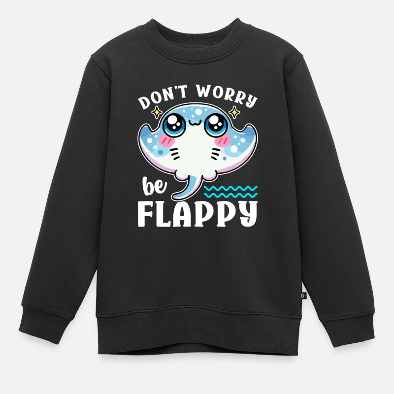 Mantarochen Großer Manta Meeresbewohner - Kinder Premium Organic Sweatshirt - Schwarz