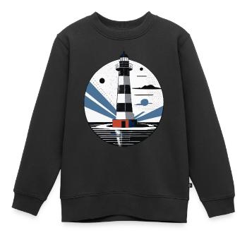 Leuchtturm, Küste, Meer - Kinder Premium Organic Sweatshirt - Schwarz - Vorne - AI Model Kid Female (0cm)