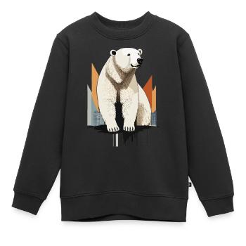 Eisbär, Nordpol, Eisberg, Winter - Kinder Premium Organic Sweatshirt - Schwarz - Vorne - AI Model Kid Female (0cm)