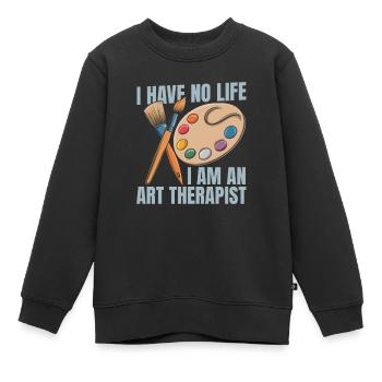 Art-thérapeute - Sweat Premium enfant bio - noir - Devant - AI Model Kid Female (0cm)