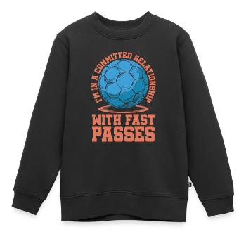 Handball Handballer - Kinder Premium Organic Sweatshirt - Schwarz - Vorne - AI Model Kid Female (0cm)