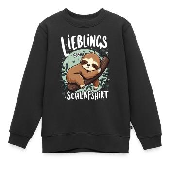 Chemise de nuit préférée Lève-tard Morning Grouches - Sweat Premium enfant bio - noir - Devant - AI Model Kid Female (0cm)