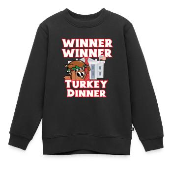 Dîner de dinde gagnant de Donald  - Sweat Premium enfant bio - noir - Devant - AI Model Kid Female (0cm)
