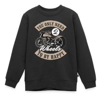 Moto Vous n’avez besoin que de deux roues - Sweat Premium enfant bio - noir - Devant - AI Model Kid Female (0cm)