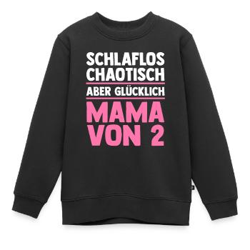 Mom of 2 children - Kids Premium Organic Sweatshirt - black - Front - AI Model Kid Female (0cm)