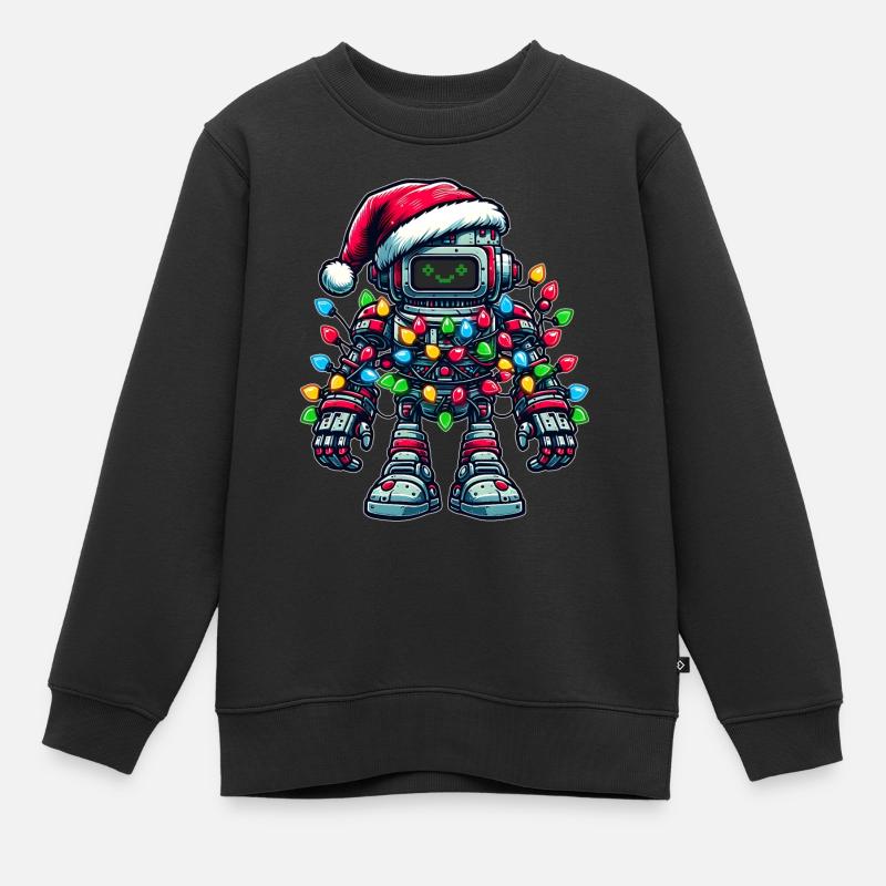 Roboter Robotertechnik Weihnachtsmütze Xmas - Kinder Premium Organic Sweatshirt - Schwarz