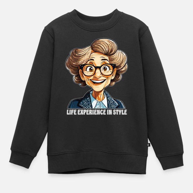 FEMME MÛRE EXPÉRIENCE DE VIE DANS LE STYLE - Sweat Premium enfant bio - noir