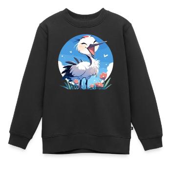 Grues Grues - Sweat Premium enfant bio - noir - Devant - AI Model Kid Female (0cm)
