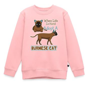 Adopt A Burmese Cat - Kids Premium Organic Sweatshirt - rose - Front - AI Model Kid Female (0cm)