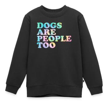 Hunde sind Menschen zu lustig Rettungshund Batikfarbe - Kinder Premium Organic Sweatshirt - Schwarz - Vorne - AI Model Kid Female (0cm)