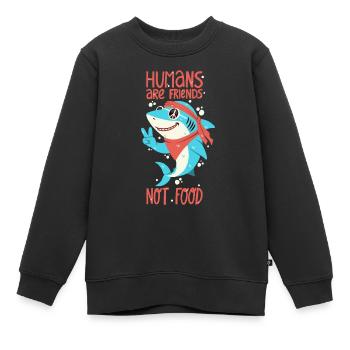 Menschen sind Freunde, kein Fressen - Kinder Premium Organic Sweatshirt - Schwarz - Vorne - AI Model Kid Female (0cm)