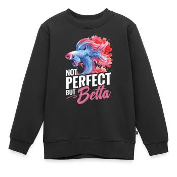 Pas parfait, mais Betta - Sweat Premium enfant bio - noir - Devant - AI Model Kid Female (0cm)