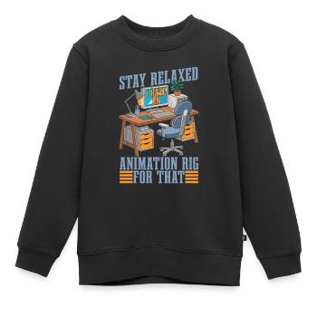 Animator - Kids Premium Organic Sweatshirt - black - Front - AI Model Kid Female (0cm)