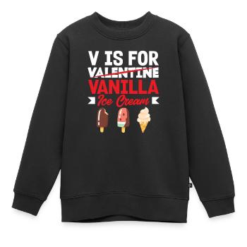 Vanille Eis Liebhaber Eiscreme - Kinder Premium Organic Sweatshirt - Schwarz - Vorne - AI Model Kid Female (0cm)