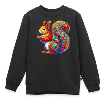 Écureuil - Sweat Premium enfant bio - noir - Devant - AI Model Kid Female (0cm)