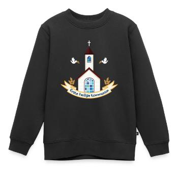 Erste Heilige Kommunion Kind Erstkommunion Kirche - Kinder Premium Organic Sweatshirt - Schwarz - Vorne - AI Model Kid Female (0cm)