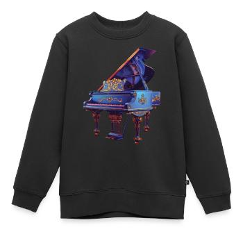 Klavier - Kinder Premium Organic Sweatshirt - Schwarz - Vorne - AI Model Kid Female (0cm)