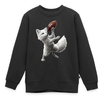 Arctic Fox Football - Kids Premium Organic Sweatshirt - black - Front - AI Model Kid Female (0cm)