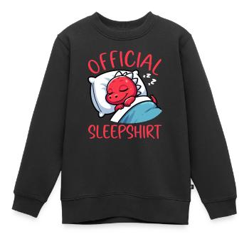 Dormeur officiel Dragon Sweet Lazy - Sweat Premium enfant bio - noir - Devant - AI Model Kid Female (0cm)