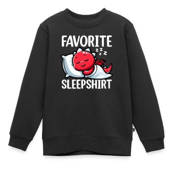 Dormeur officiel Dragon Sweet Lazy - Sweat Premium enfant bio - noir - Devant - AI Model Kid Female (0cm)