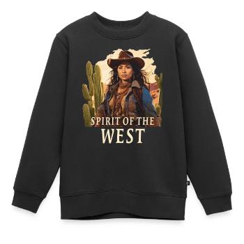 L’ DE L’OUEST - Sweat Premium enfant bio - noir - Devant - AI Model Kid Female (0cm)