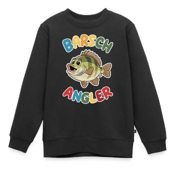 Barsch Angler für Kinder die Angeln & Fischen - Kinder Premium Organic Sweatshirt - Schwarz - Vorne - AI Model Kid Female (0cm)