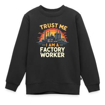 Ouvrier - Sweat Premium enfant bio - noir - Devant - AI Model Kid Female (0cm)