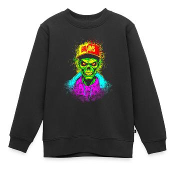 ZOMBIE BRAIN SKATER - Kinder Premium Organic Sweatshirt - Schwarz - Vorne - AI Model Kid Female (0cm)