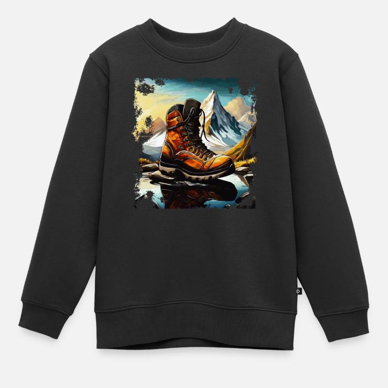 BOTTE DE RANDONNÉE - Sweat Premium enfant bio - noir