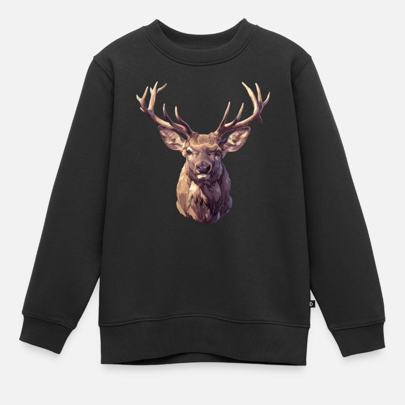 Cerf Cerf - Sweat Premium enfant bio - noir