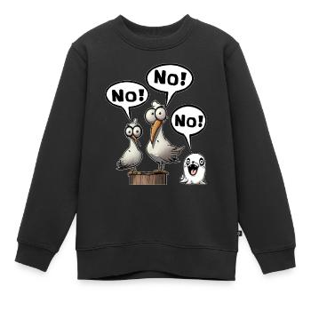 nee nein nö vielleicht später Spruch Lustig Fun - Kinder Premium Organic Sweatshirt - Schwarz - Vorne - AI Model Kid Female (0cm)