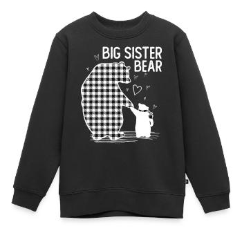 Big Sister Bear - Kinder Premium Organic Sweatshirt - Schwarz - Vorne - AI Model Kid Female (0cm)