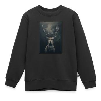 Cerf Cerf - Sweat Premium enfant bio - noir - Devant - AI Model Kid Female (0cm)