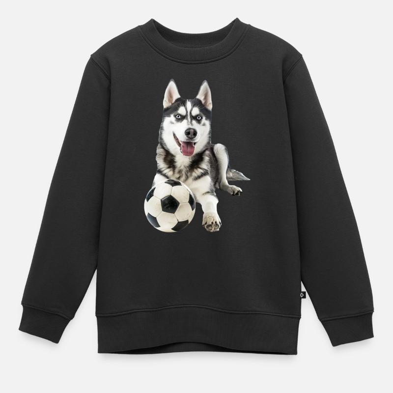 Husky sibérien - Sweat Premium enfant bio - noir