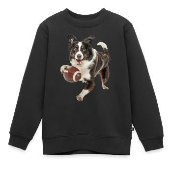 Border Collie - Sweat Premium enfant bio - noir - Devant - AI Model Kid Female (0cm)