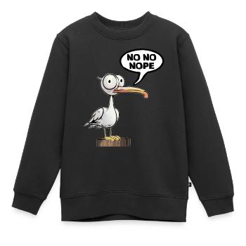 Fun Be Seagull No - Kids Premium Organic Sweatshirt - black - Front - AI Model Kid Female (0cm)