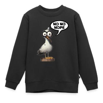 Être mouette non - Sweat Premium enfant bio - noir - Devant - AI Model Kid Female (0cm)