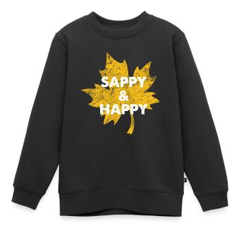 Sappy And Happy Sirop D’érable Tapping Arbre Robinet - Sweat Premium enfant bio - noir - Devant - AI Model Kid Female (0cm)