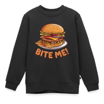 HAMBURGERS - Sweat Premium enfant bio - noir - Devant - AI Model Kid Female (0cm)