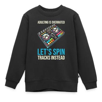 Dj Disc Jockey - Sweat Premium enfant bio - noir - Devant - AI Model Kid Female (0cm)
