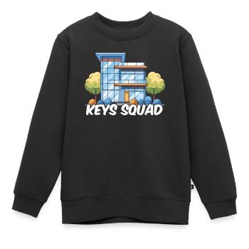 Escouade d’agents immobiliers - Sweat Premium enfant bio - noir - Devant - AI Model Kid Female (0cm)