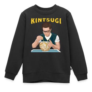 KINTSUGI - Kinder Premium Organic Sweatshirt - Schwarz - Vorne - AI Model Kid Female (0cm)
