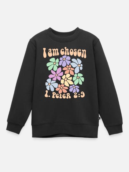 Jesus Gott Bibelvers Retro Christlich I am chosen - Kinder Premium Organic Sweatshirt - Schwarz