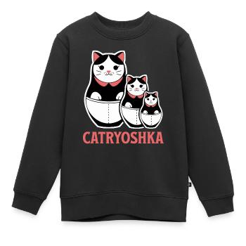 Drôle Catryoshka matriochka belle russe - Sweat Premium enfant bio - noir - Devant - AI Model Kid Female (0cm)
