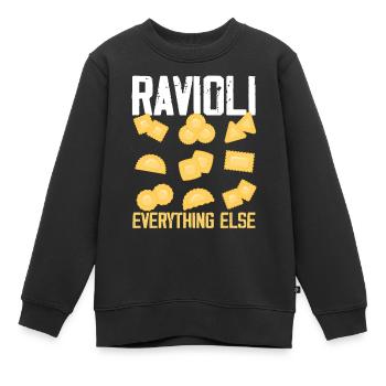 Ravioli Everything Else Italian Cuisine Culinary - Kinder Premium Organic Sweatshirt - Schwarz - Vorne - AI Model Kid Female (0cm)